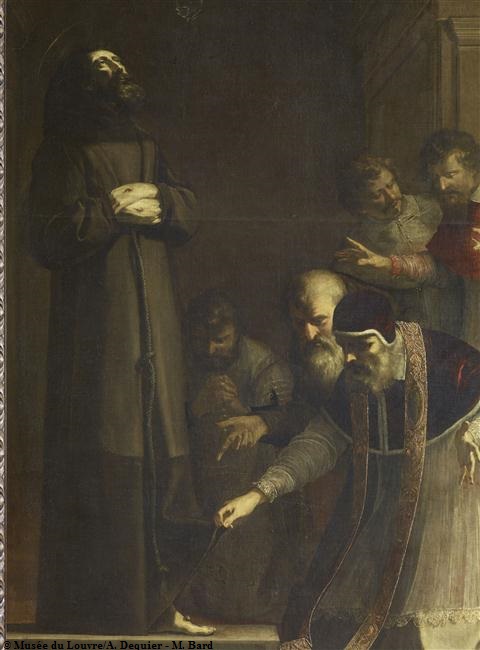 le Pape Nicolas V visitant le caveau de saint François d'Assise